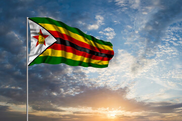 Waving National flag of Zimbabwe - obrazy, fototapety, plakaty