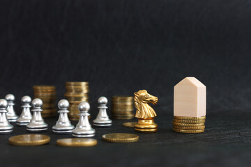 Image of chess game. Business, competition, strategy, leadership, and success concept