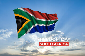 South Africa independence day card with flag - 488042070