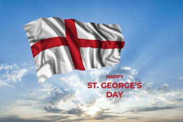 England St Georges day card with flag