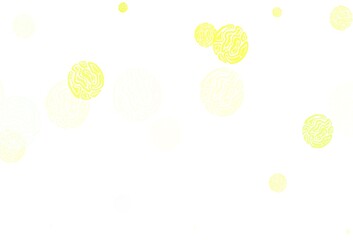 Light Green, Yellow vector background with bubbles.