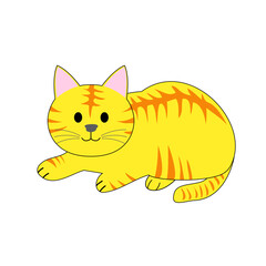 A tabby cat with a copy space 