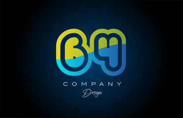 Fototapeta na wymiar 64 green blue number logo icon design. Creative template for company and business
