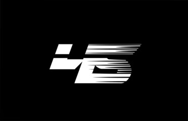 black and white simple 45 number logo icon design. Creative template for company and business