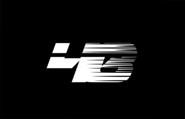 black and white simple 48 number logo icon design. Creative template for company and business