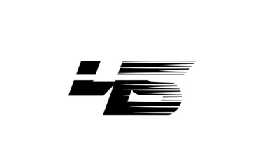 black and white simple 45 number logo icon design. Creative template for company and business