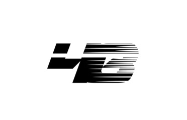 black and white simple 48 number logo icon design. Creative template for company and business