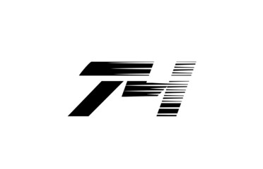 black and white simple 74 number logo icon design. Creative template for company and business