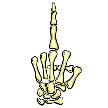 Cartoon Skeleton Hand Gesture Illustration Vector for Halloween