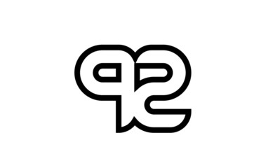 Obraz premium black and white line 92 number logo icon design. Creative template for business and company