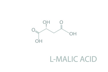 L-malic acid molecular skeletal chemical formula.	