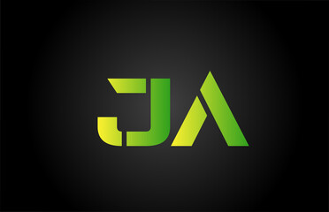 green JA alphabet letter icon logo design. Creative letter combination for company or business