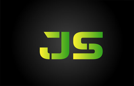 green JS alphabet letter icon logo design. Creative letter combination for company or business