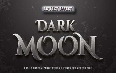 Dark moon 3d text effect teamplate