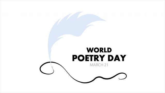 World poetry day ink calligraphy, art video illustration.