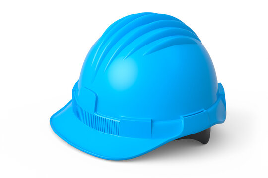 Blue safety helmet or hard cap isolated on white background