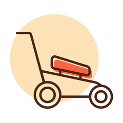 Lawn mower vector icon. Gardening grass-cutter