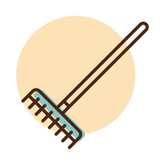 Garden rake vector isolated icon