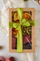 set of pastilles and dried fruits