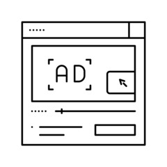 advertisement block technology line icon vector illustration