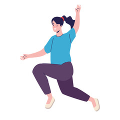 happy woman flying free