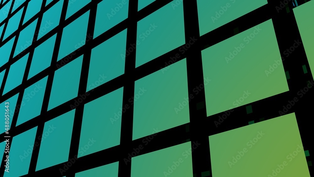 Poster cubic green abstraction. background or screen saver on your desktop. rendering.