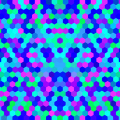 Blue mosaic background for design. Geometric figures.