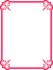 Red vector border frame. Background or book page. Simple rectangular billboard, plaque, signboard or label 