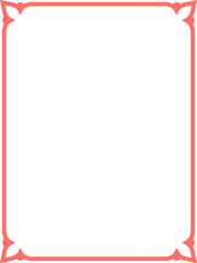 Red vector border frame. Background or book page. Simple rectangular billboard, plaque, signboard or label 