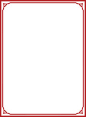 Red vector border frame. Background or book page. Simple rectangular billboard, plaque, signboard or label 