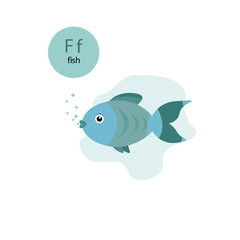blue color fish .vector illustration