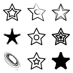 Stars2 Flat Icon Set Isolated On White Background