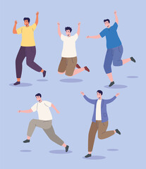 icons with men floating