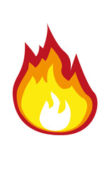 Vector illustration. Fire on a white background