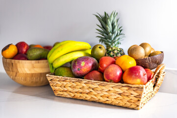Home baskets with fruits