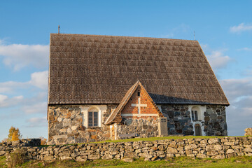 Obraz premium View of The St. Olaf's Church, Tyrvaa, Sastamala, Finland