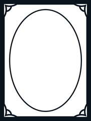 Retro oval photo frame. Vector vintage portrait border