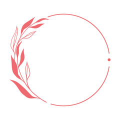 Isolated floral and leaves frame Vector