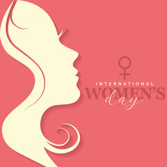 Woman silhouette in a women day card Vector