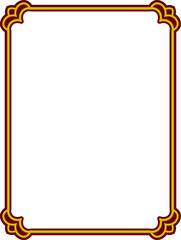 Vector border frame. Red and golden background or book page. Simple rectangular billboard, plaque, signboard or label 