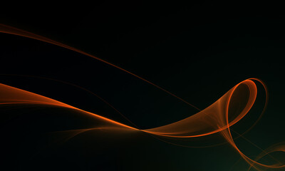 Silky wavy matter fluttering in black empty space. Minimal and simple 3d splash screen. Vivid red digital loop of shimmering wave in elegant flow. Great as background, cover, print, blank, template.