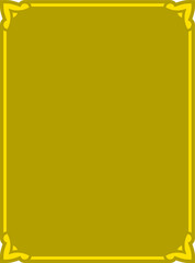 Vector border frame. Golden yellow background or book page. Simple rectangular billboard, plaque, signboard or label 