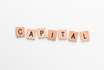 Wooden blocks in a pastel board with the text.