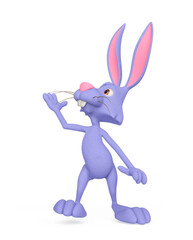 rabbit cartoon is looking up