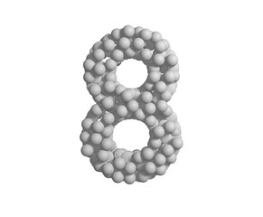 Golf Ball Themed Font Number 8