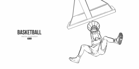 Abstract basketball player man in action isolated white background. Vector illustration © Yevheniia