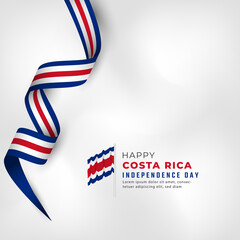 Happy Costa Rica Independence Day September 15th Celebration Vector Design Illustration. Template for Poster, Banner, Advertising, Greeting Card or Print Design Element