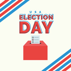 Naklejka premium Election day card Flag of United States Vector