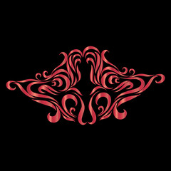 abstract pink curly lines design pattern floral ornament on dark background