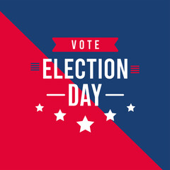 Election day card Flag of United States Vector